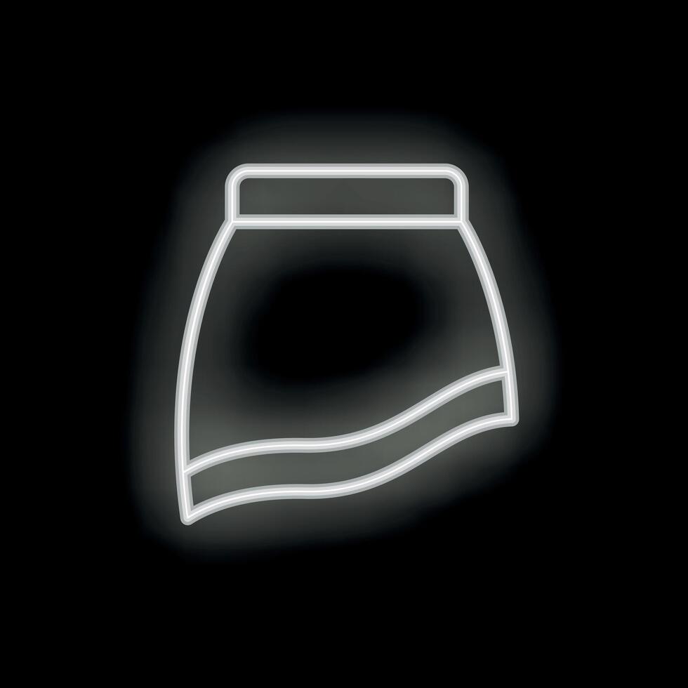 Neon skirt glowing on black background vector