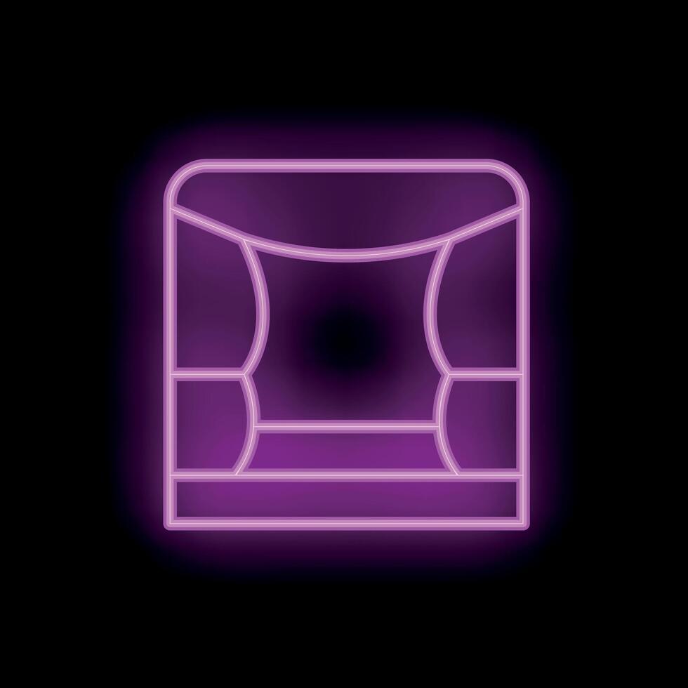 Neon sign showing a modern comfortable armchair on black background vector