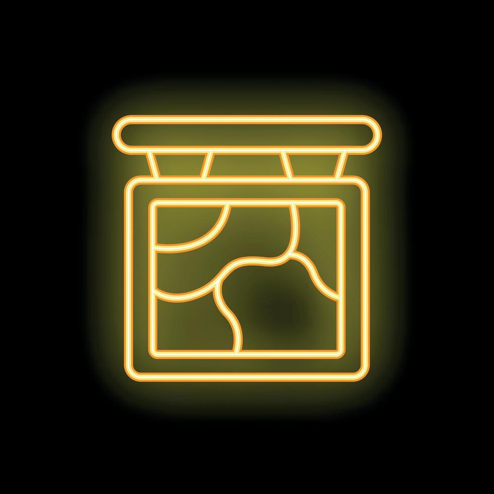 Glowing neon line open matchbox and matches icon isolated on black background. illustration vector
