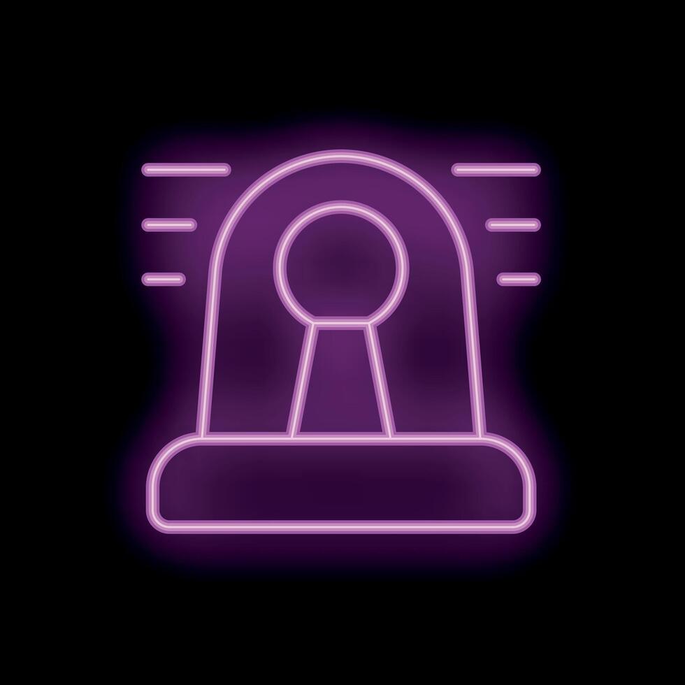 Neon siren light flashing in purple color vector