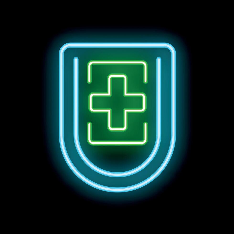 Neon medical shield protecting from virus and bacteria vector