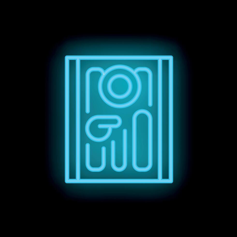 Neon icon of a cornhole game set up and ready to play vector