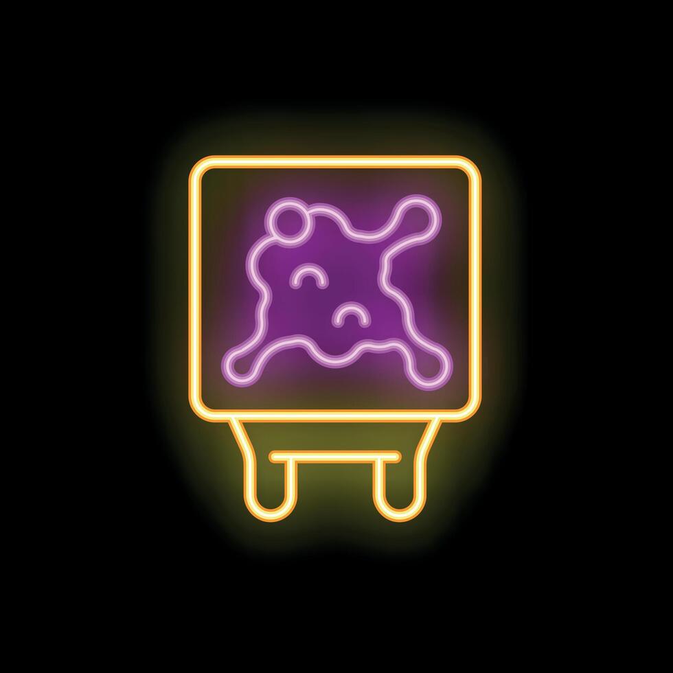 Neon blood bag glowing on dark background vector
