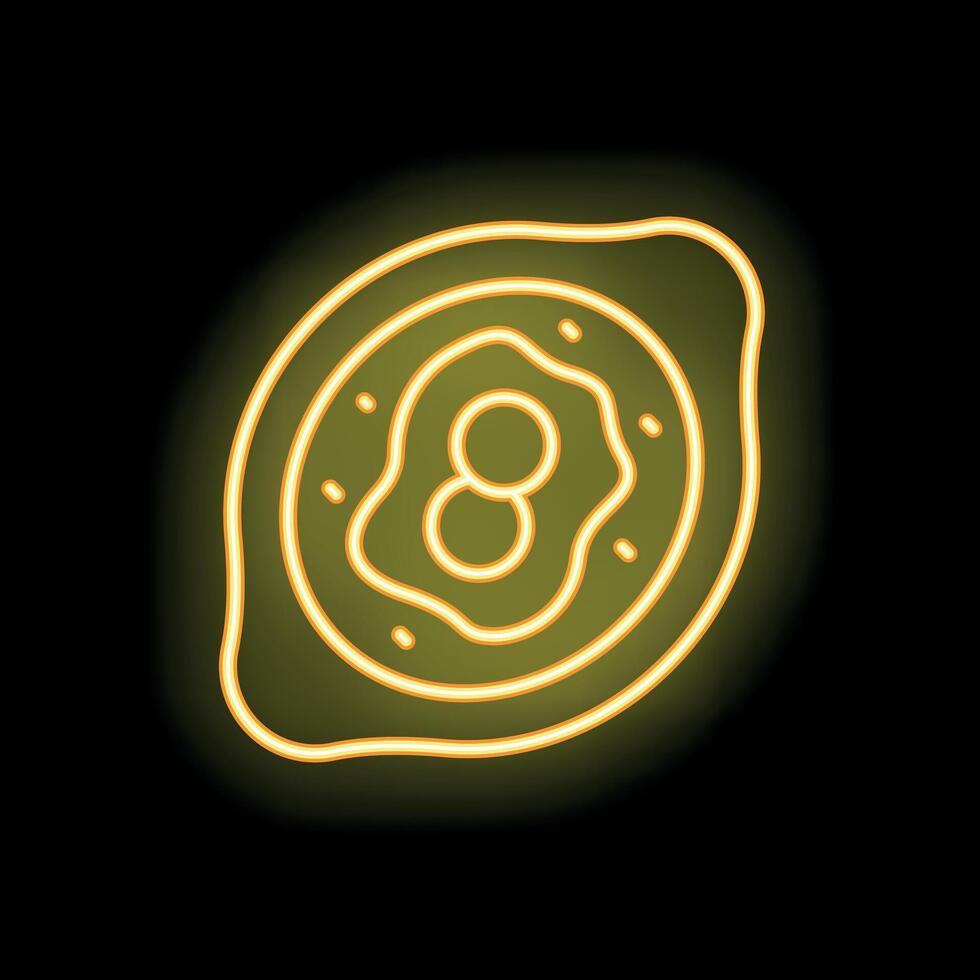 Neon icon of cell division showing two daughter cells vector