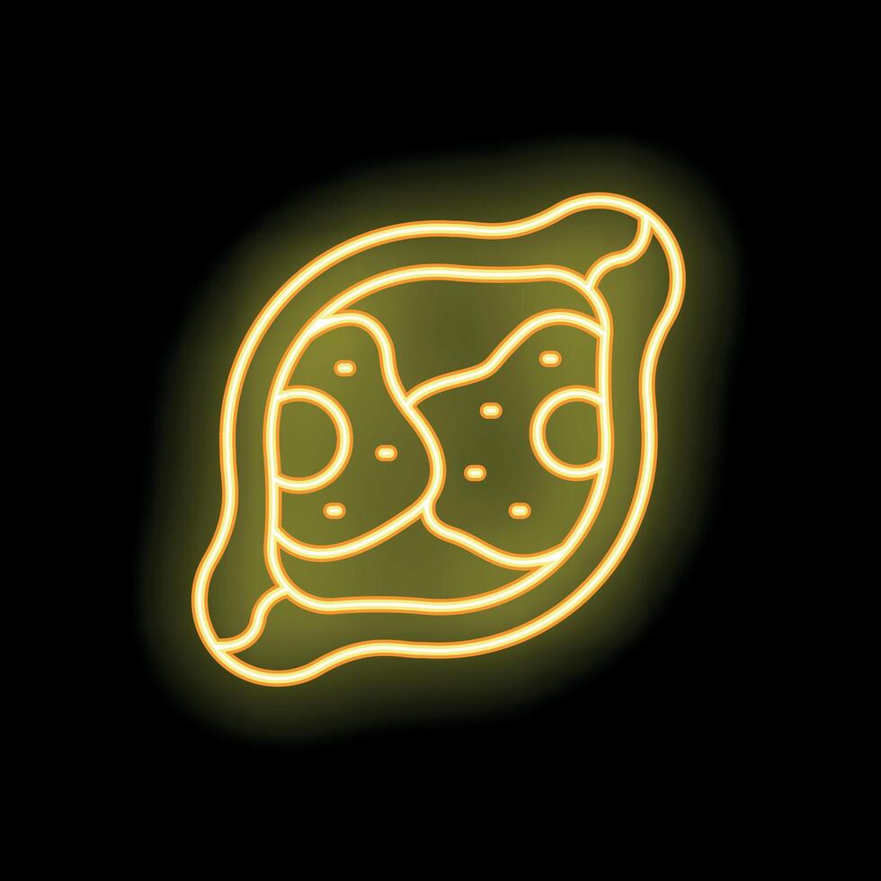 Neon icon of muscle tissue cells showing nuclei vector