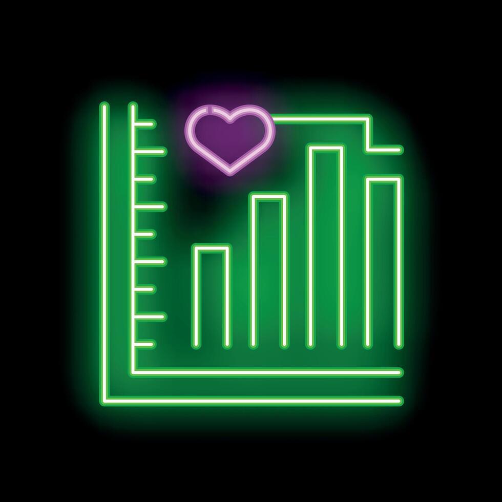 Neon style icon showing customer satisfaction increasing vector