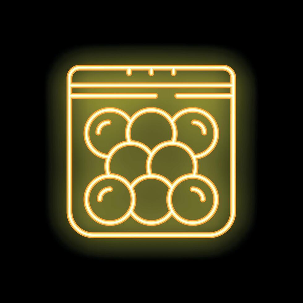 Glowing neon line cotton swab icon on black background vector