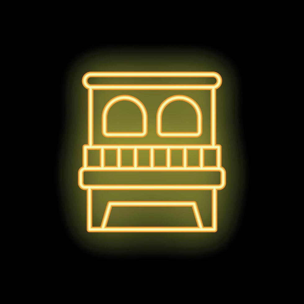 Glowing neon line kaaba mecca icon isolated on black background illustration vector