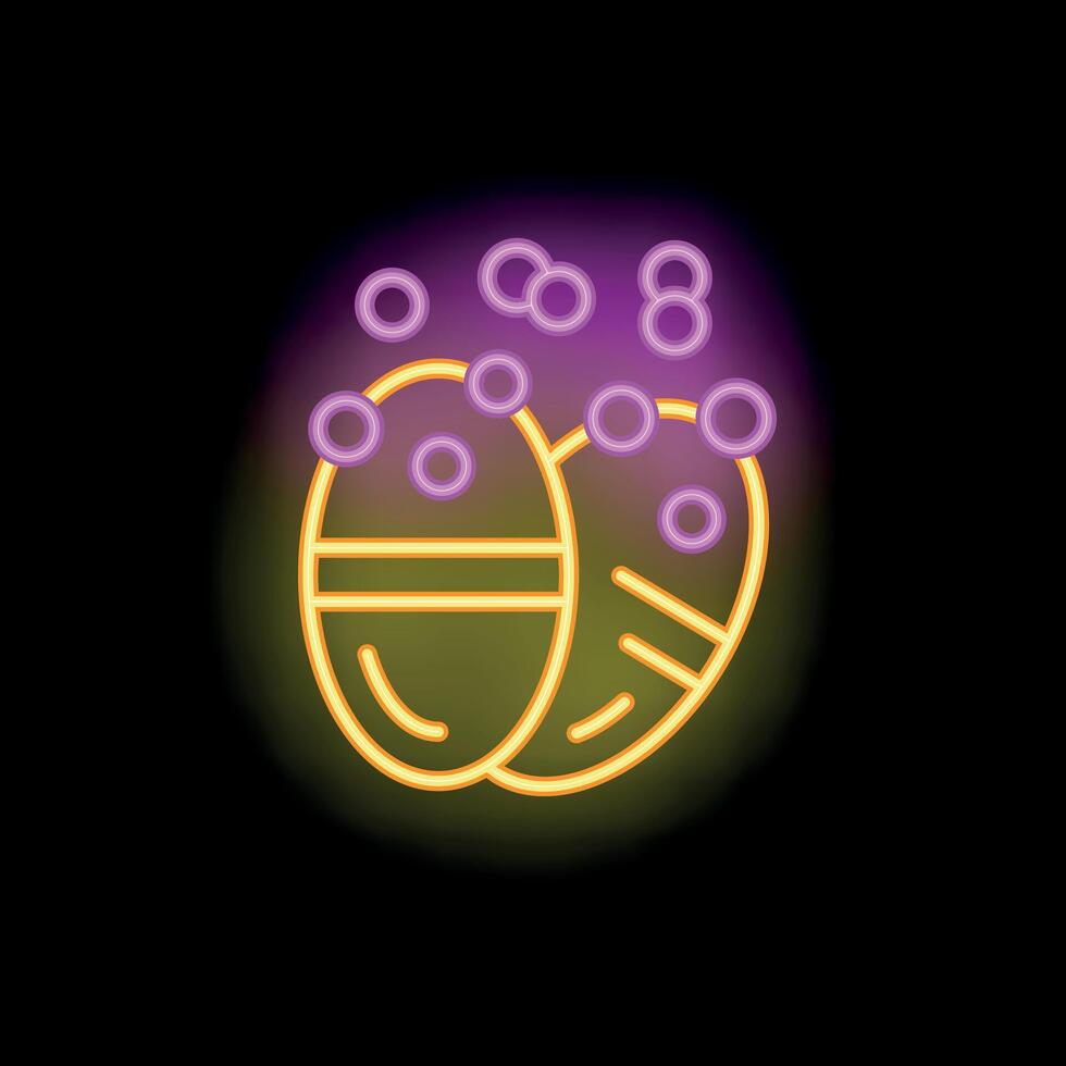 Neon sign of effervescent vitamin pills dissolving in liquid vector