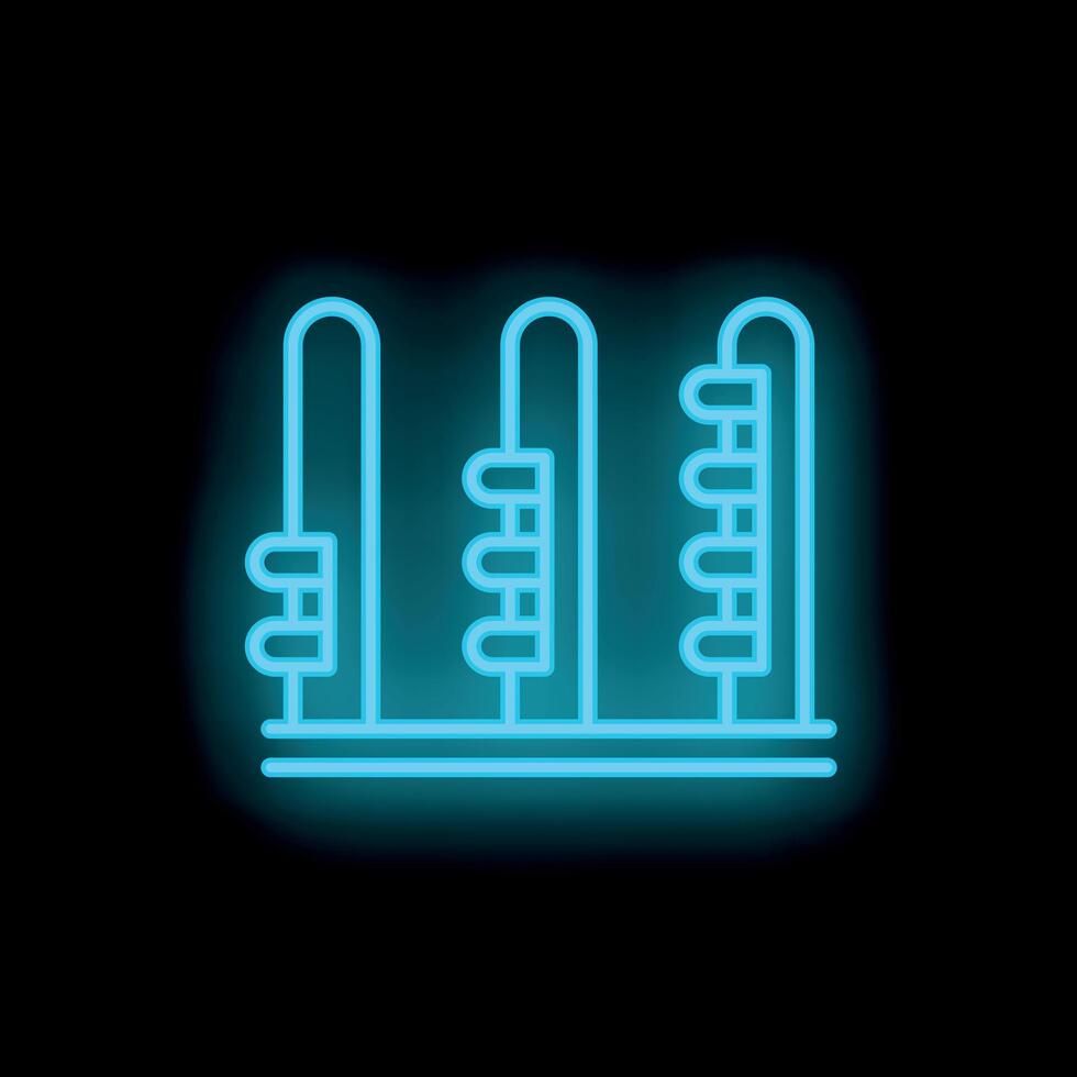 Neon traffic lights glowing on black background vector