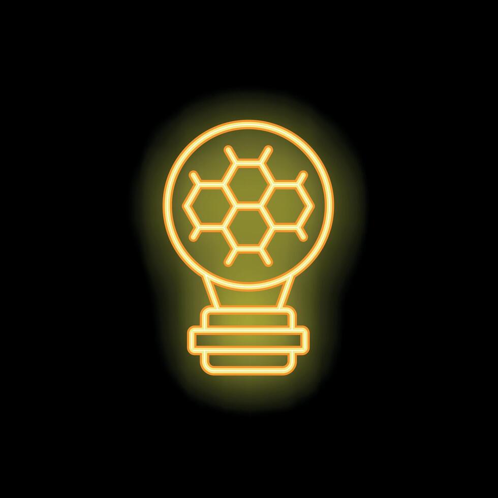 Neon lightbulb representing innovative scientific discovery vector