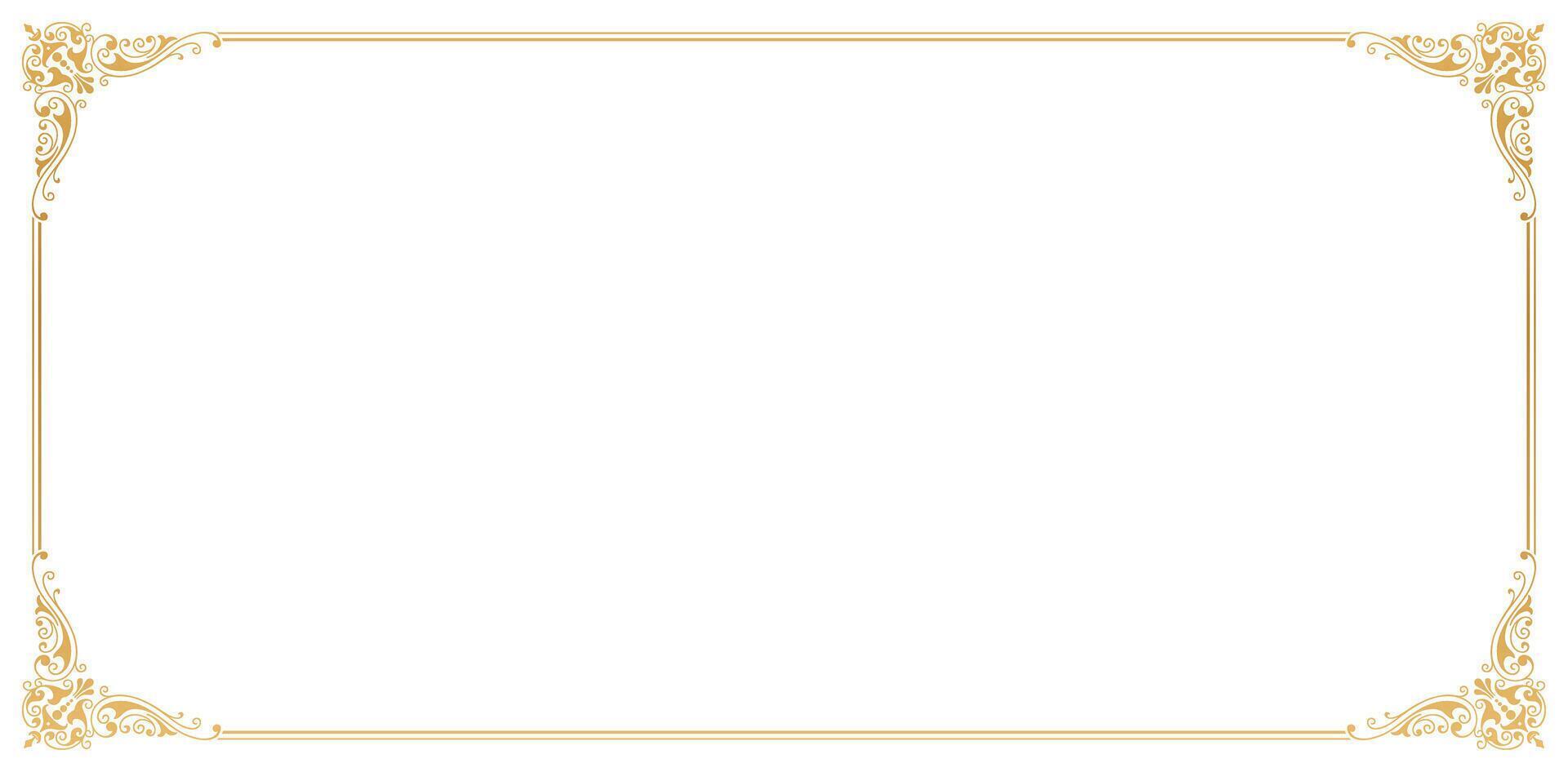 corner ornamental frame golden border Elegant element isolate white background for design in Eastern style, place for text, Floral gold border. Lace illustration invitation and greeting card templates vector