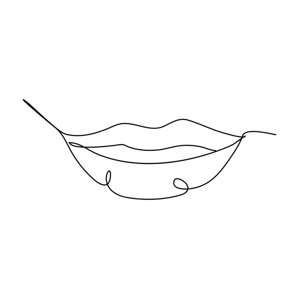 Hand drawn lip illustration on transparent vector
