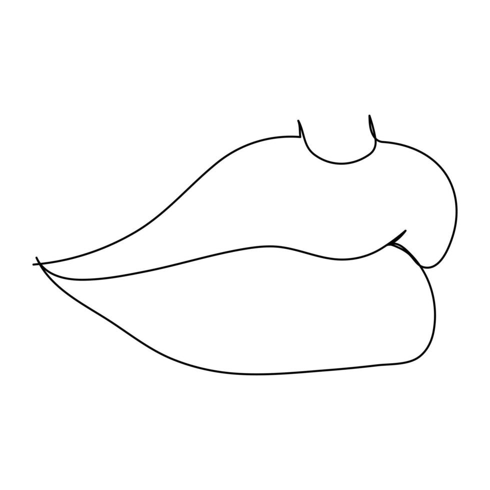 Woman face nose and lips silhouette. Minimalistic line illustration. One line drawing. vector