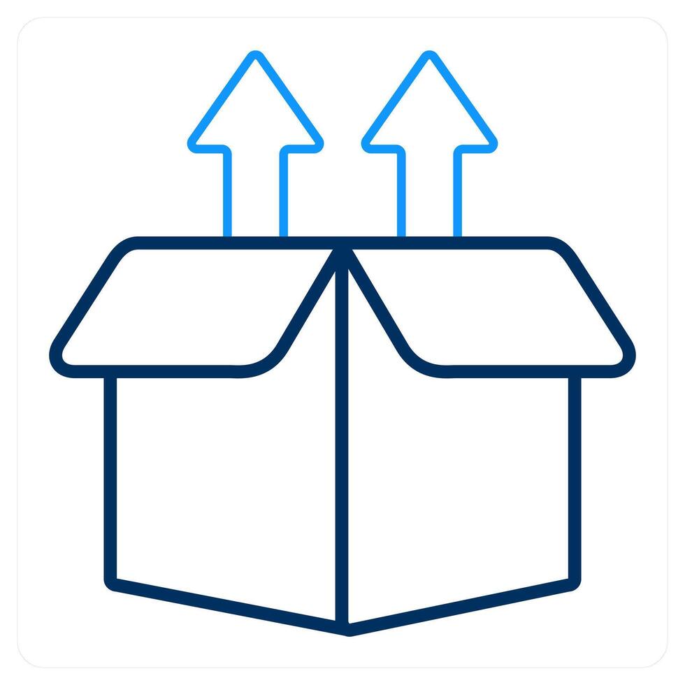 Upload box and open icon concept vector