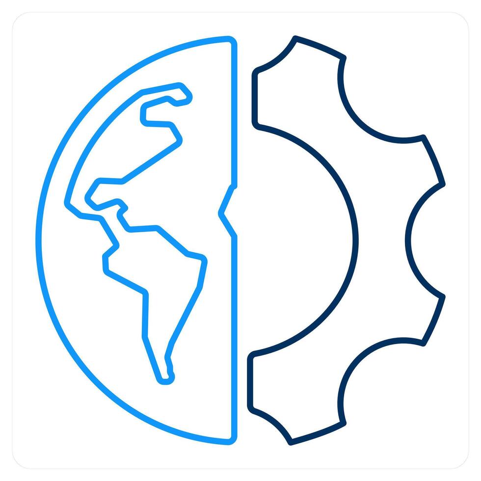 Global setting and language icon concept vector