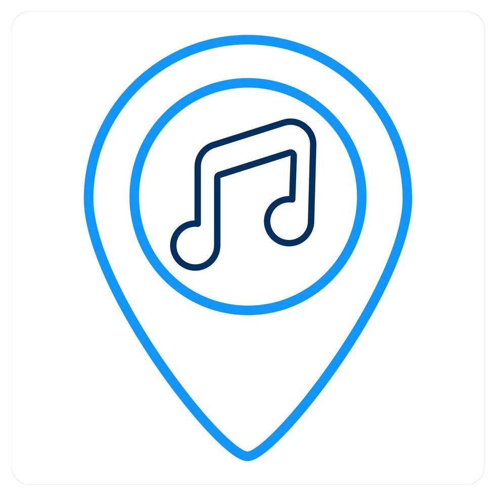 music location and music icon concept vector