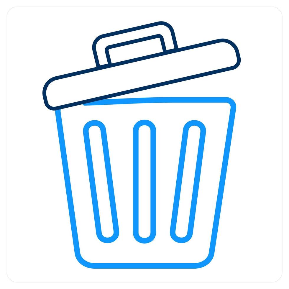 trashbin and trach cane icon concept vector