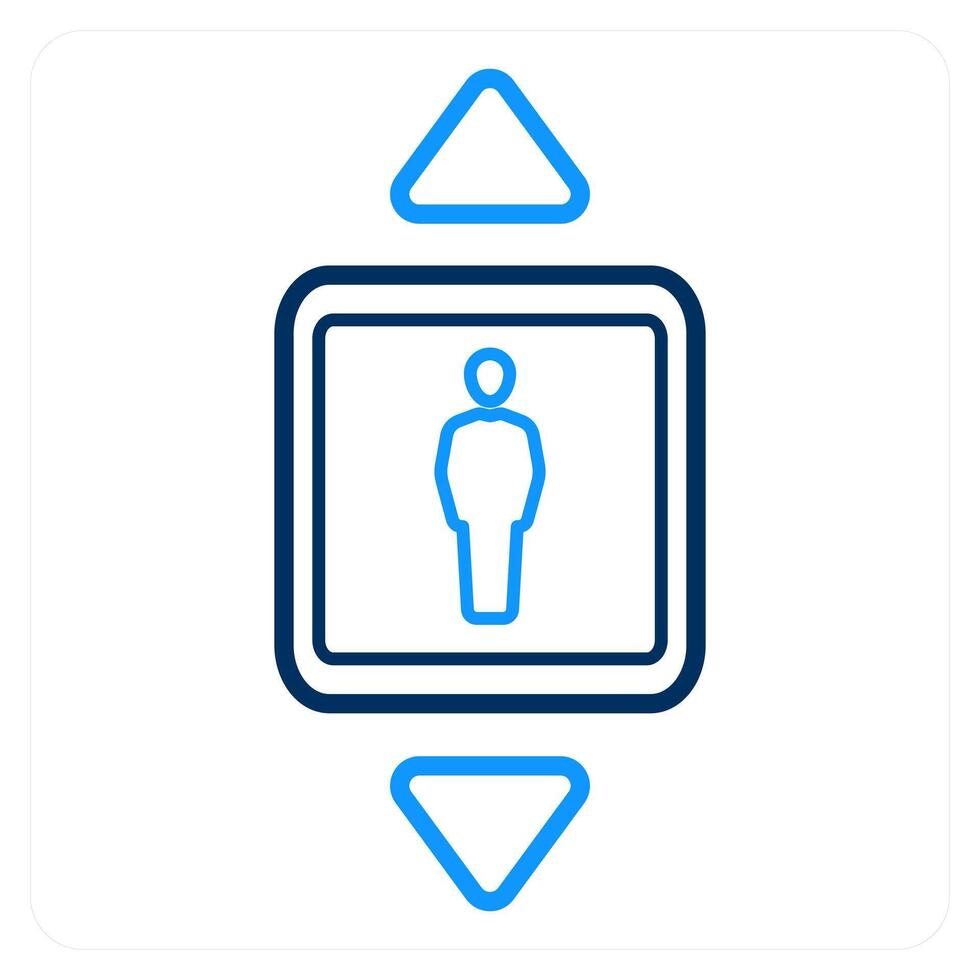 Elevator and man icon concept vector