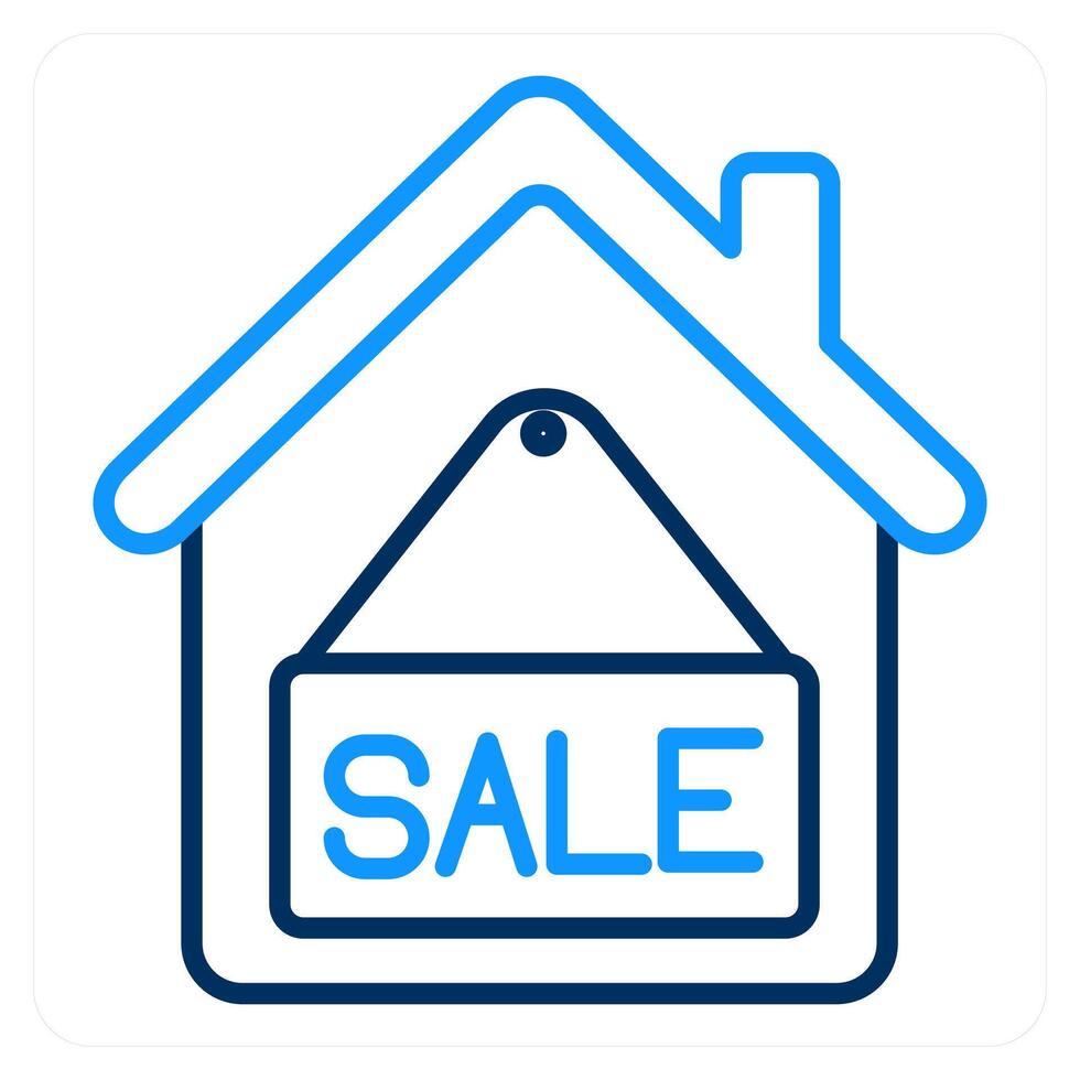 House for Sale and sign icon concept vector