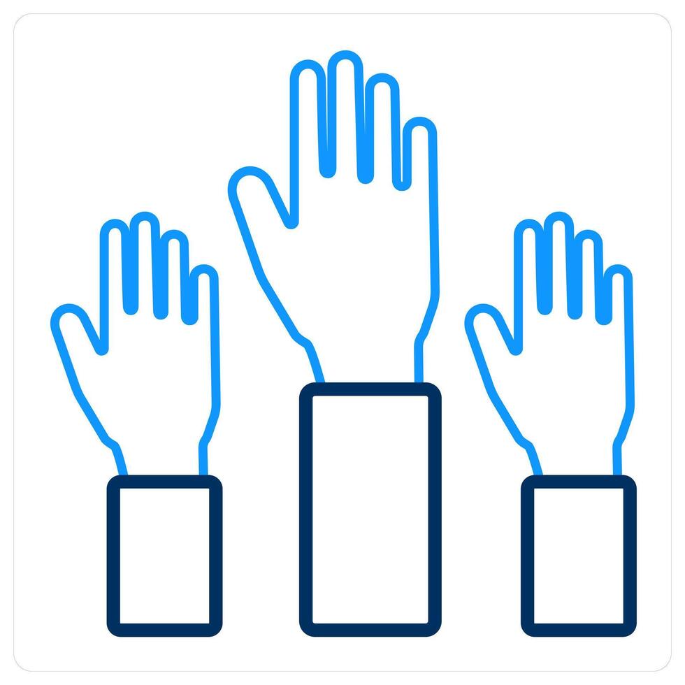 Raise Hands and raise icon concept vector