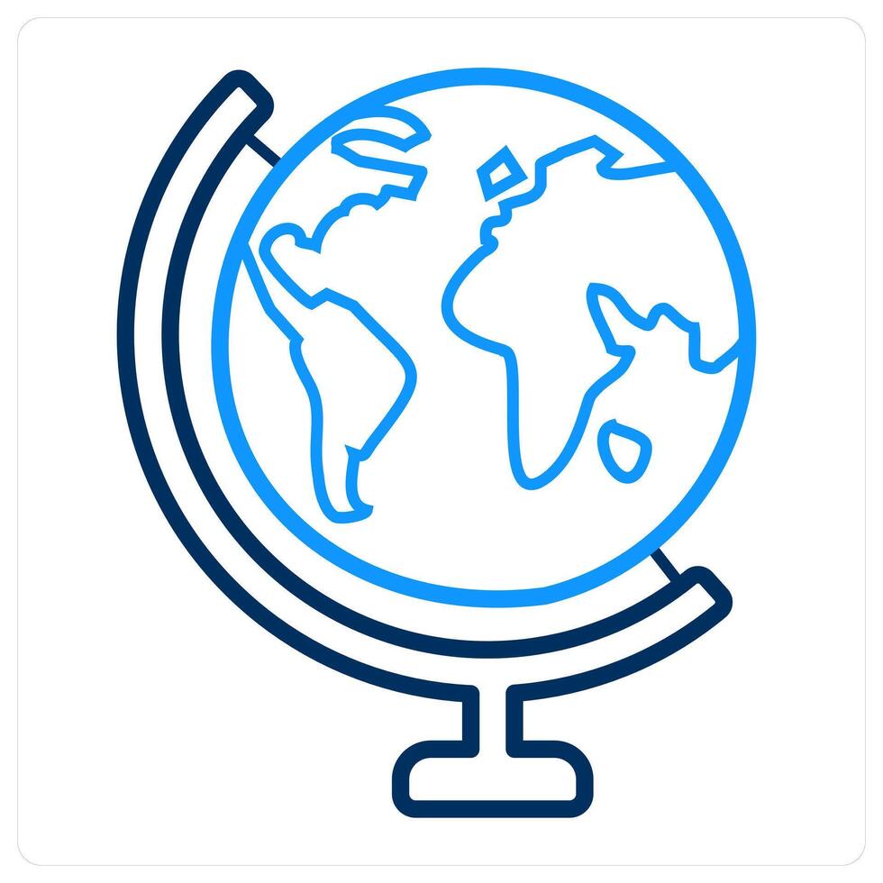 Globe and map icon concept vector
