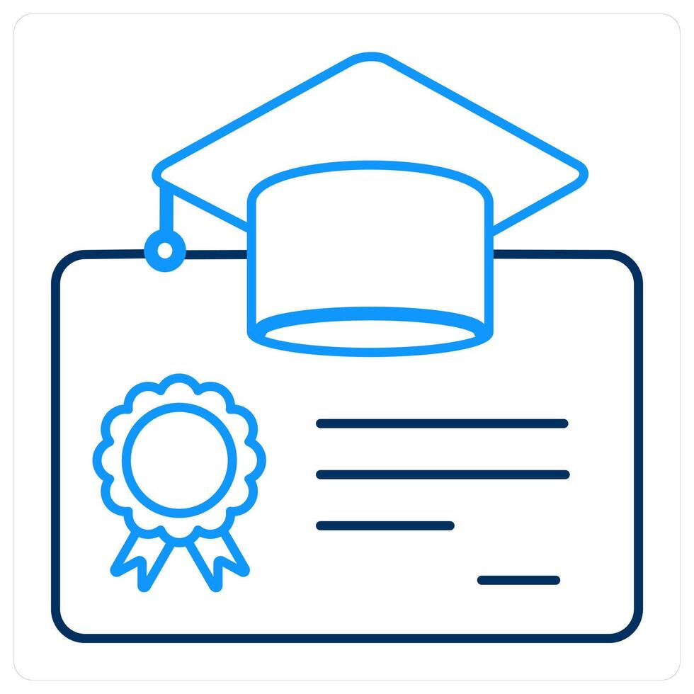 Degree and document icon concept vector