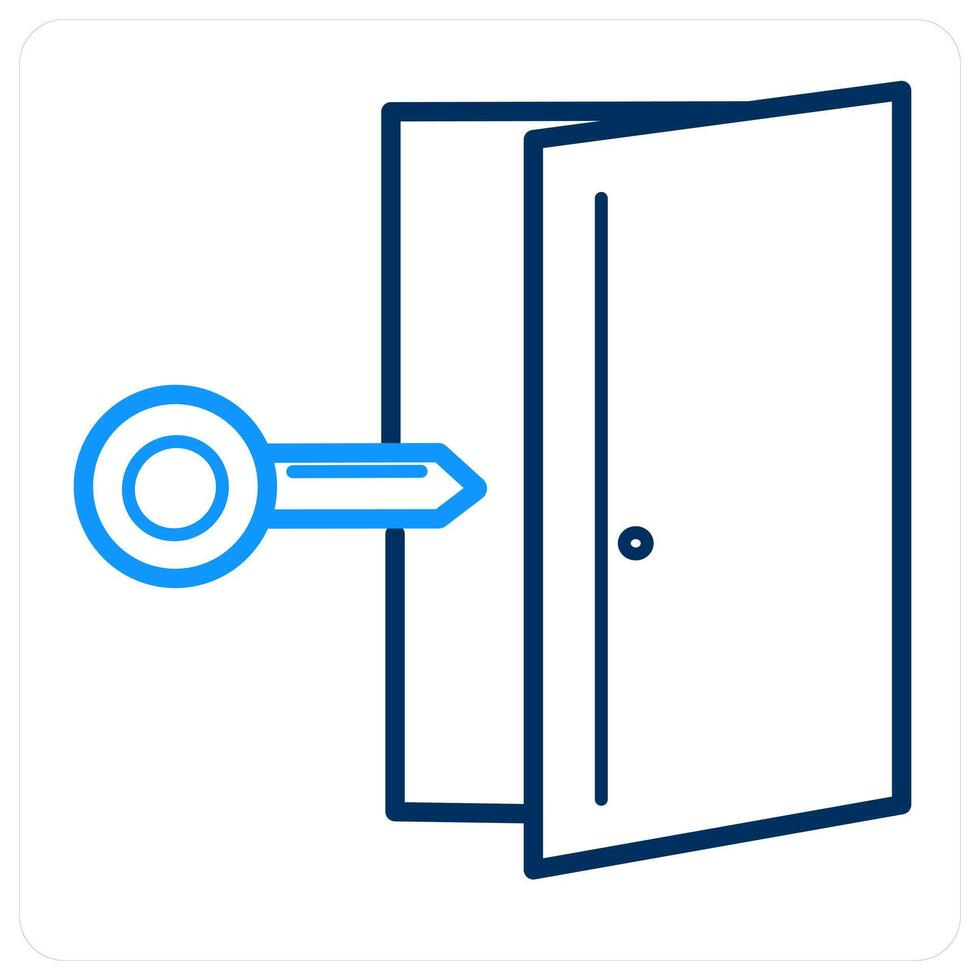 Door Key and open icon concept vector