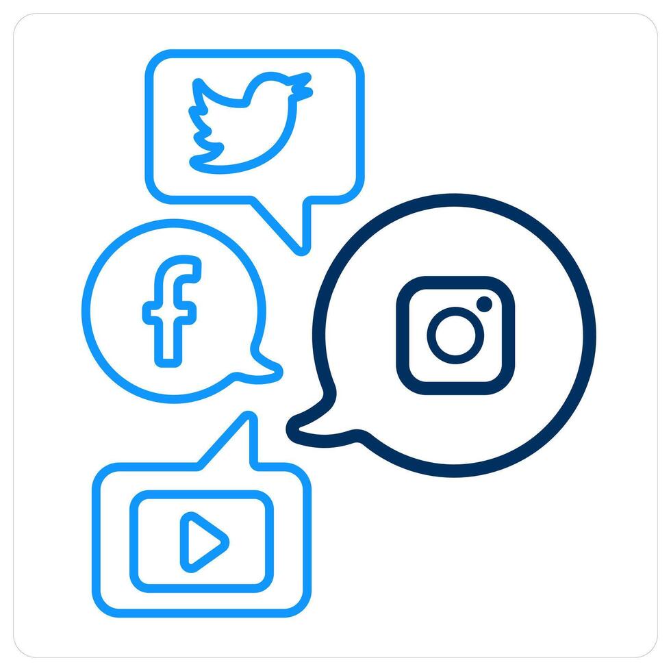 social media and media icon concept vector