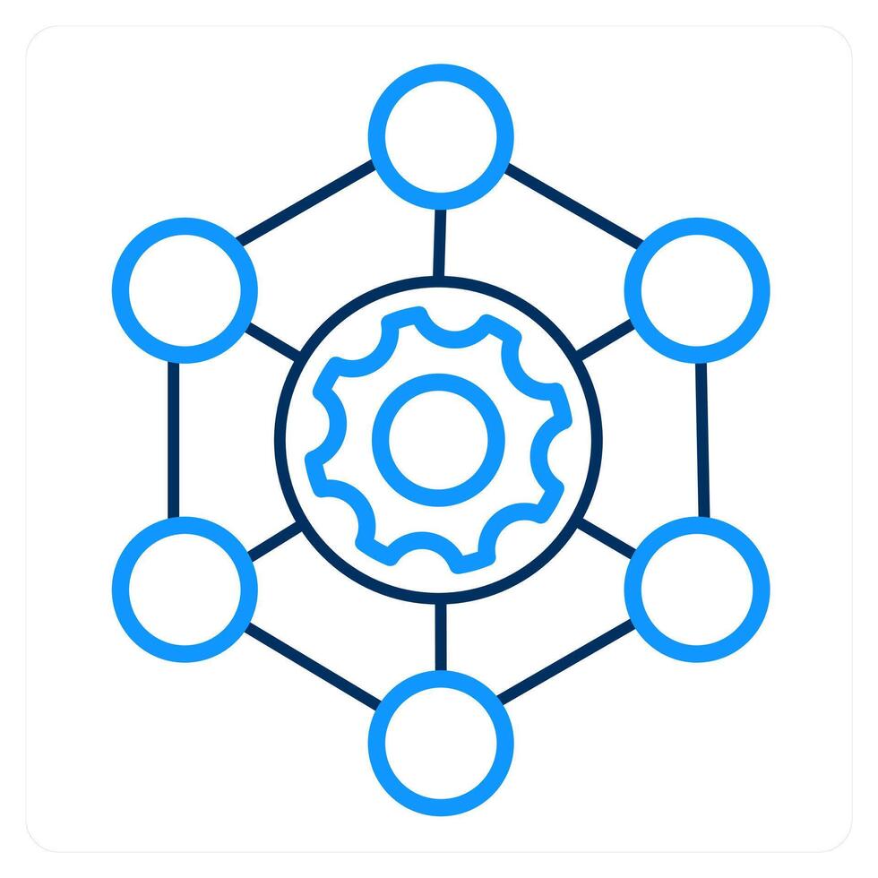 Framework and connection icon concept vector
