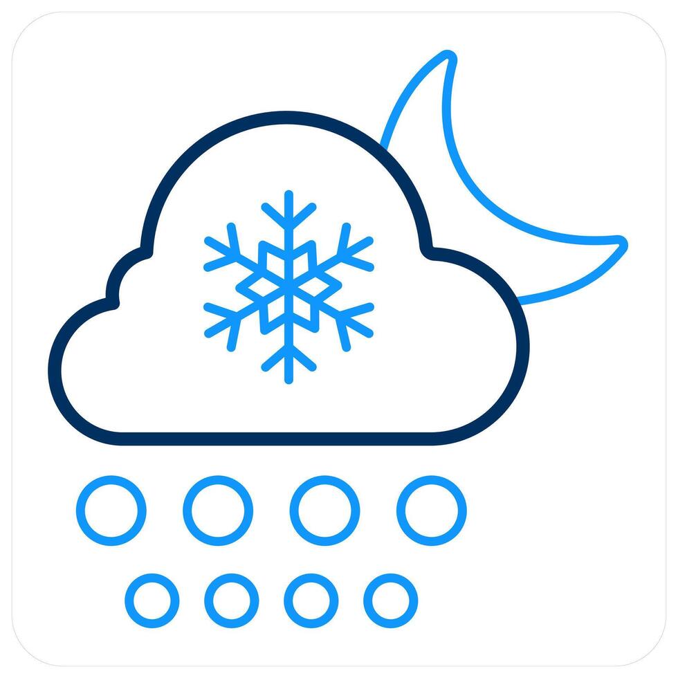 Night Snowfall and snow icon concept vector