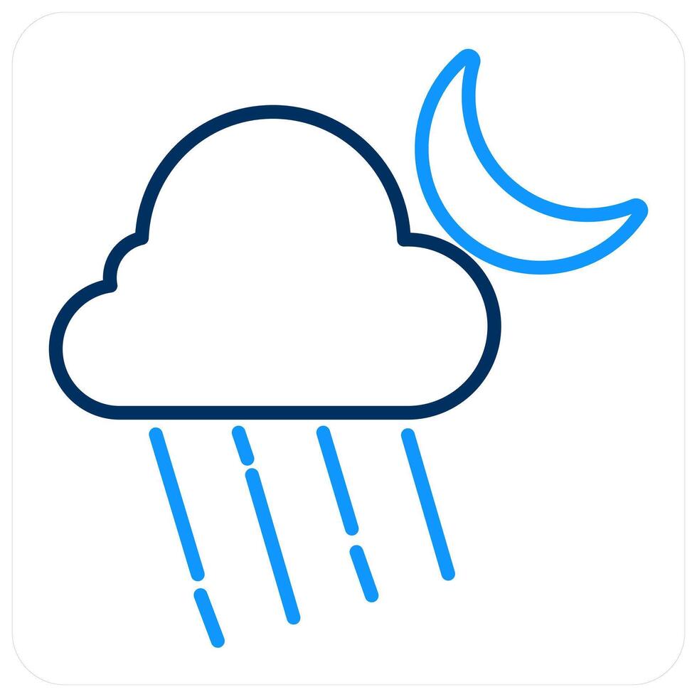 Night Rain and weather icon concept vector
