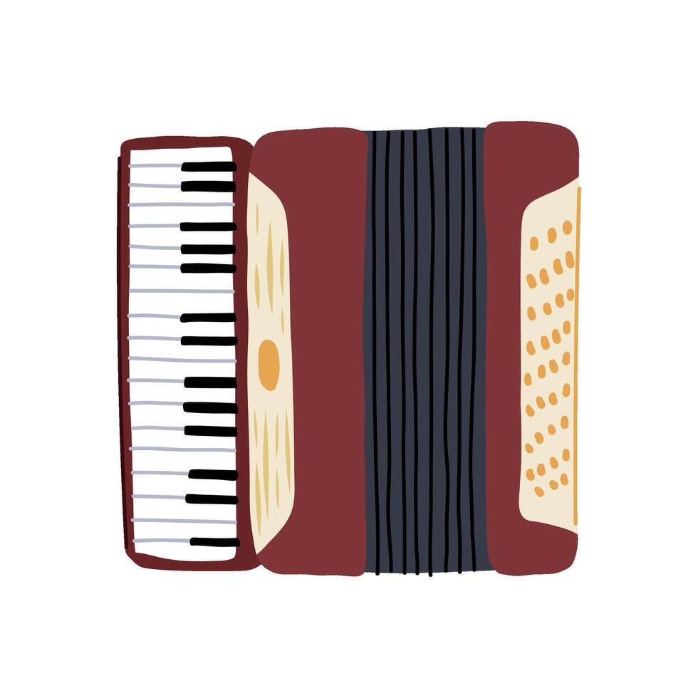 bandoneon accordion cartoon illustration vector