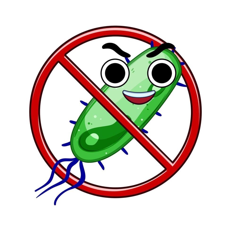 microbial anti bacteria cartoon illustration vector
