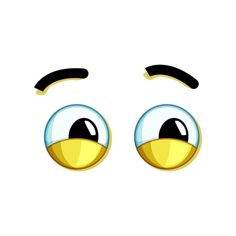 stare eye emotions cartoon illustration vector