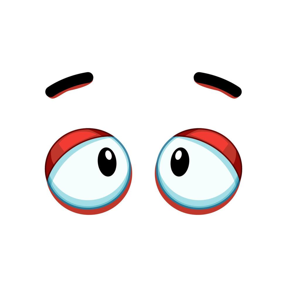 gaze eye emotions cartoon illustration vector