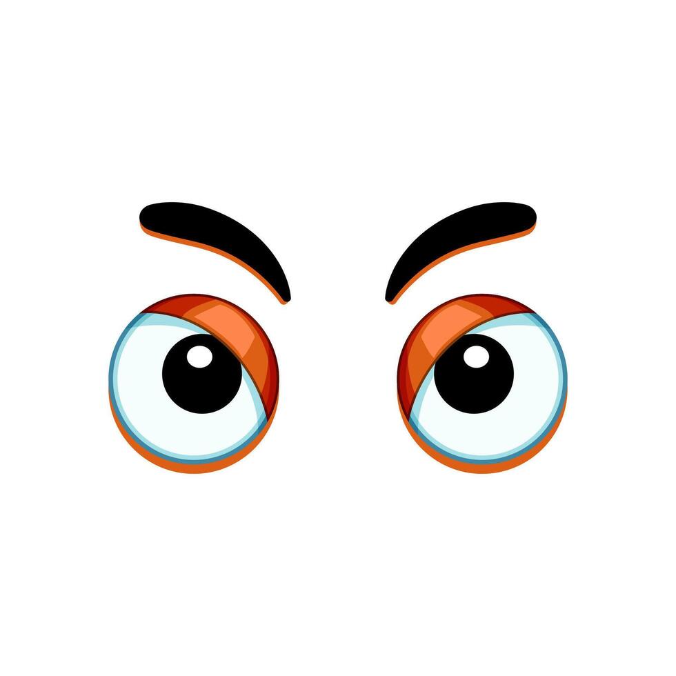fear eye emotions cartoon illustration vector