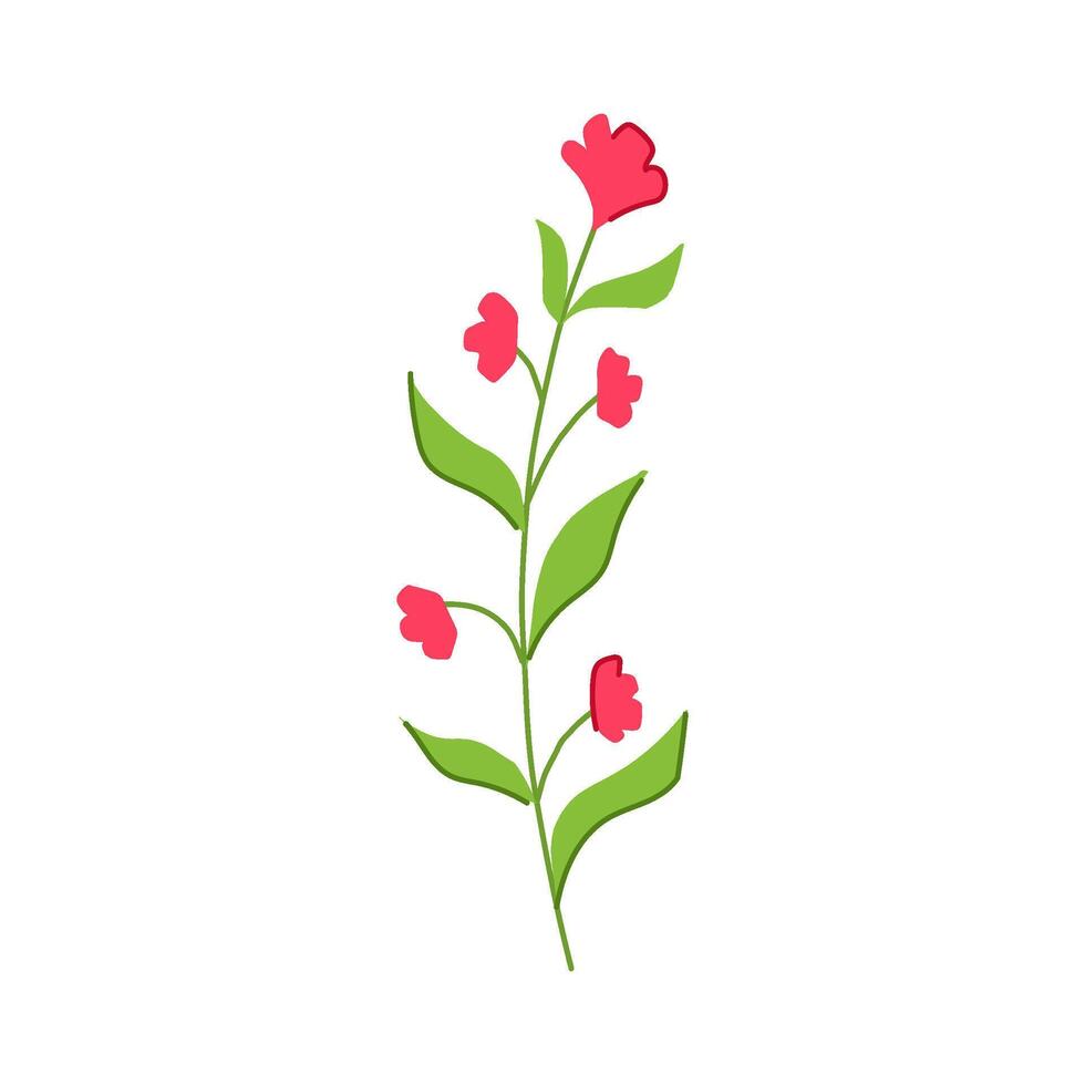 tree flower branch cartoon illustration vector