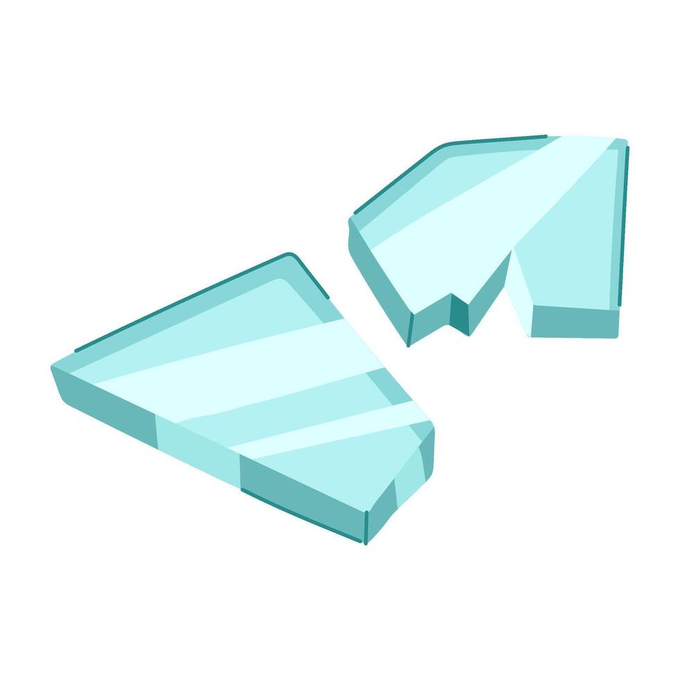 splinter glass broken shard cartoon illustration vector