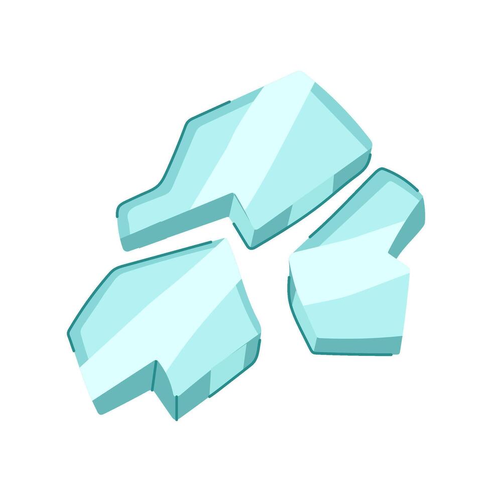 crack glass broken shard cartoon illustration vector