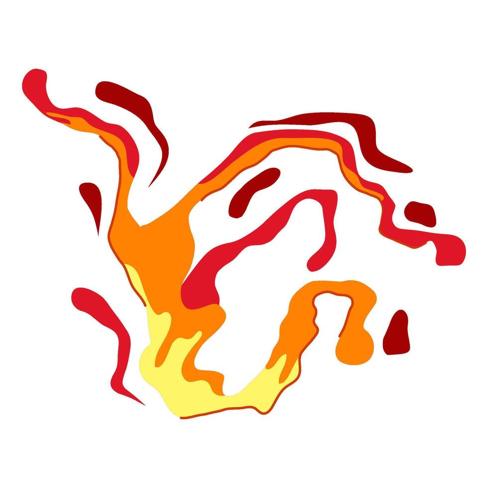 heat liquid lava cartoon illustration vector