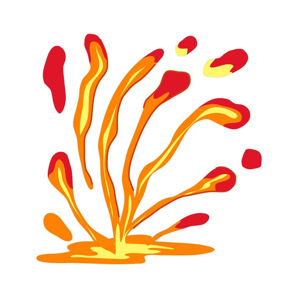 volcano liquid lava cartoon illustration vector