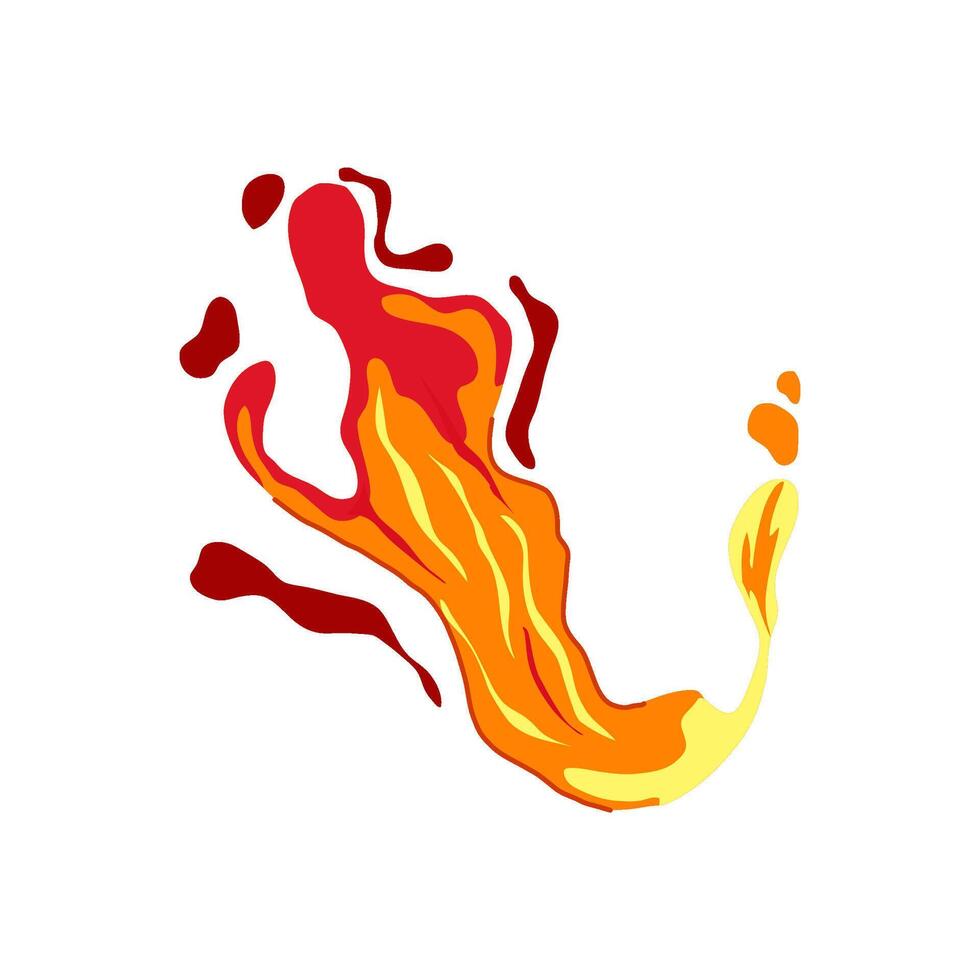 explosive liquid lava cartoon illustration vector