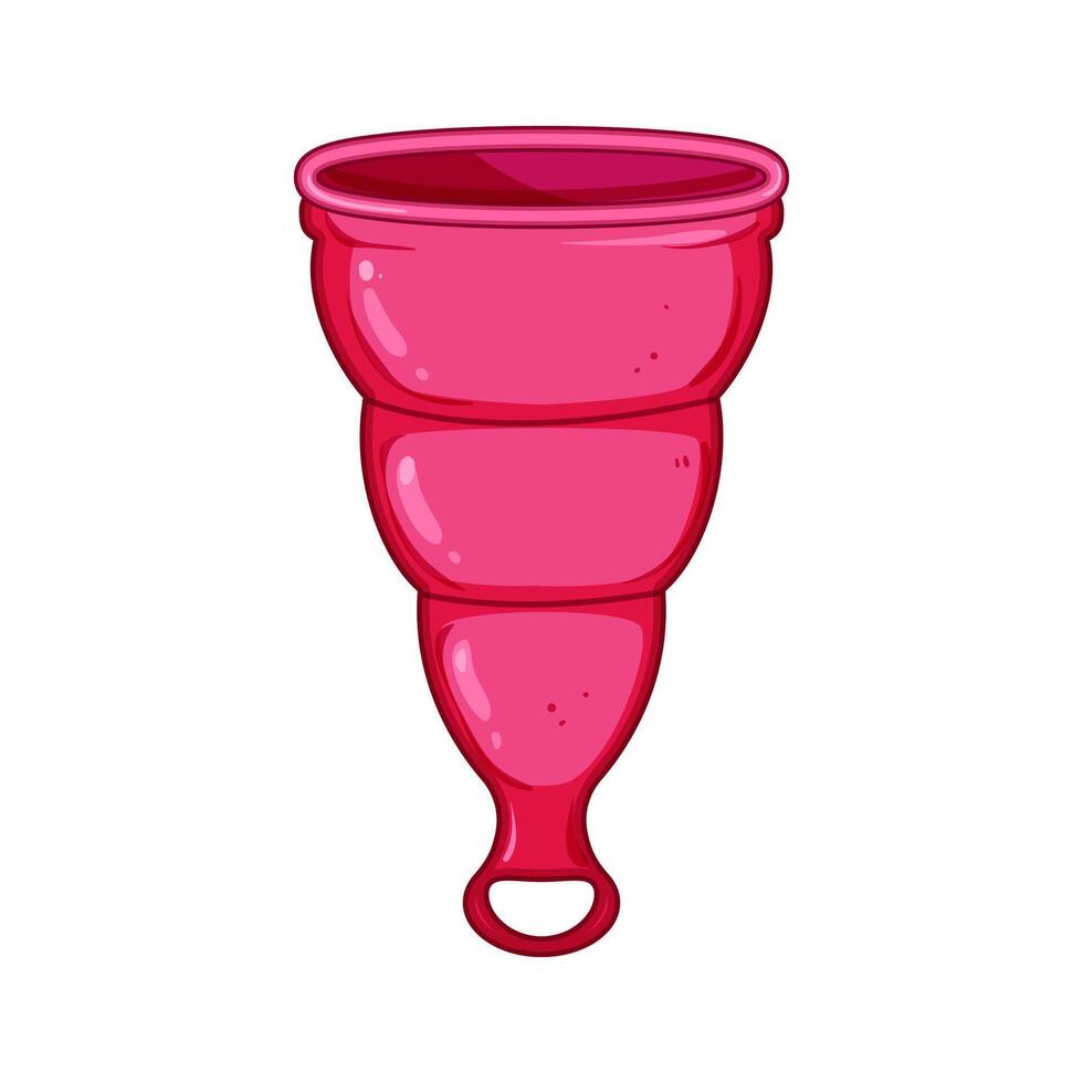insertion menstrual cup cartoon illustration vector