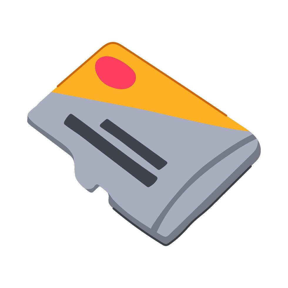 data microsd card cartoon illustration vector
