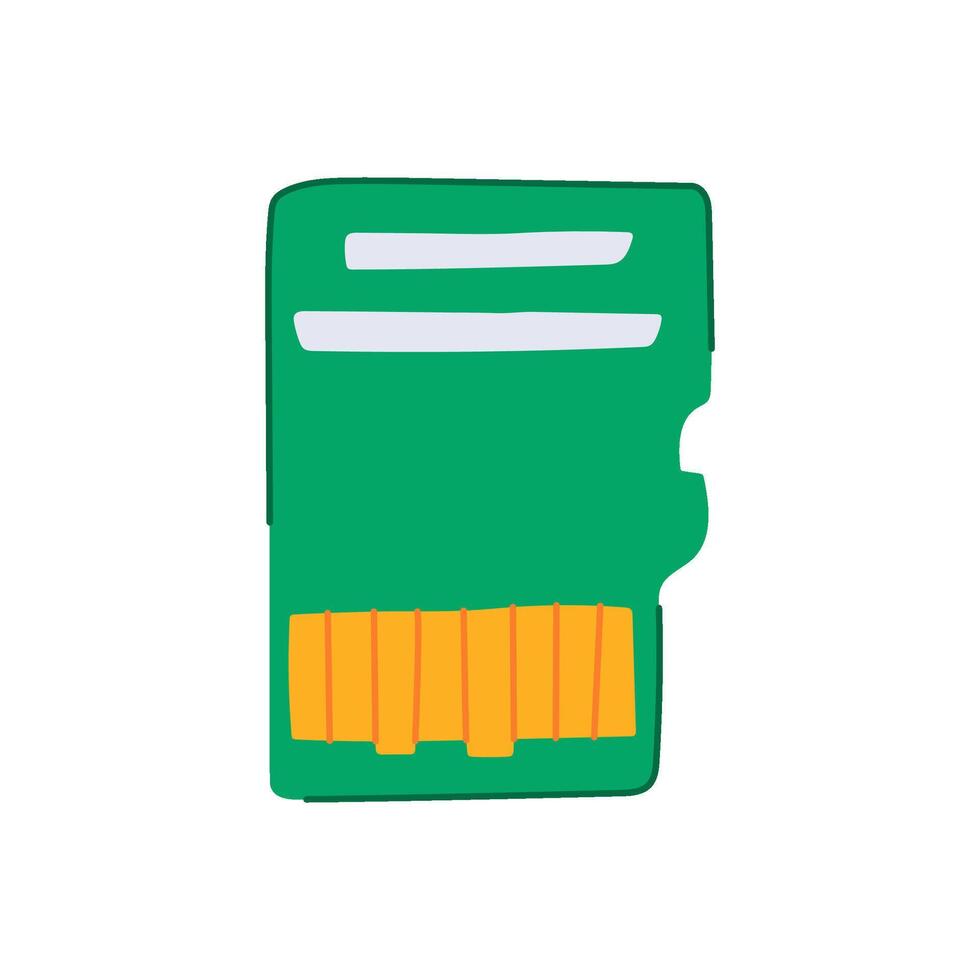 memory microsd card cartoon illustration vector