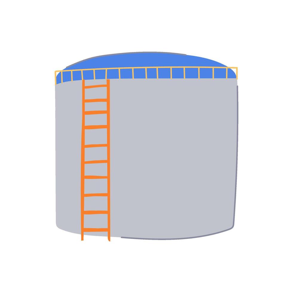 wall oil tank storage cartoon illustration vector