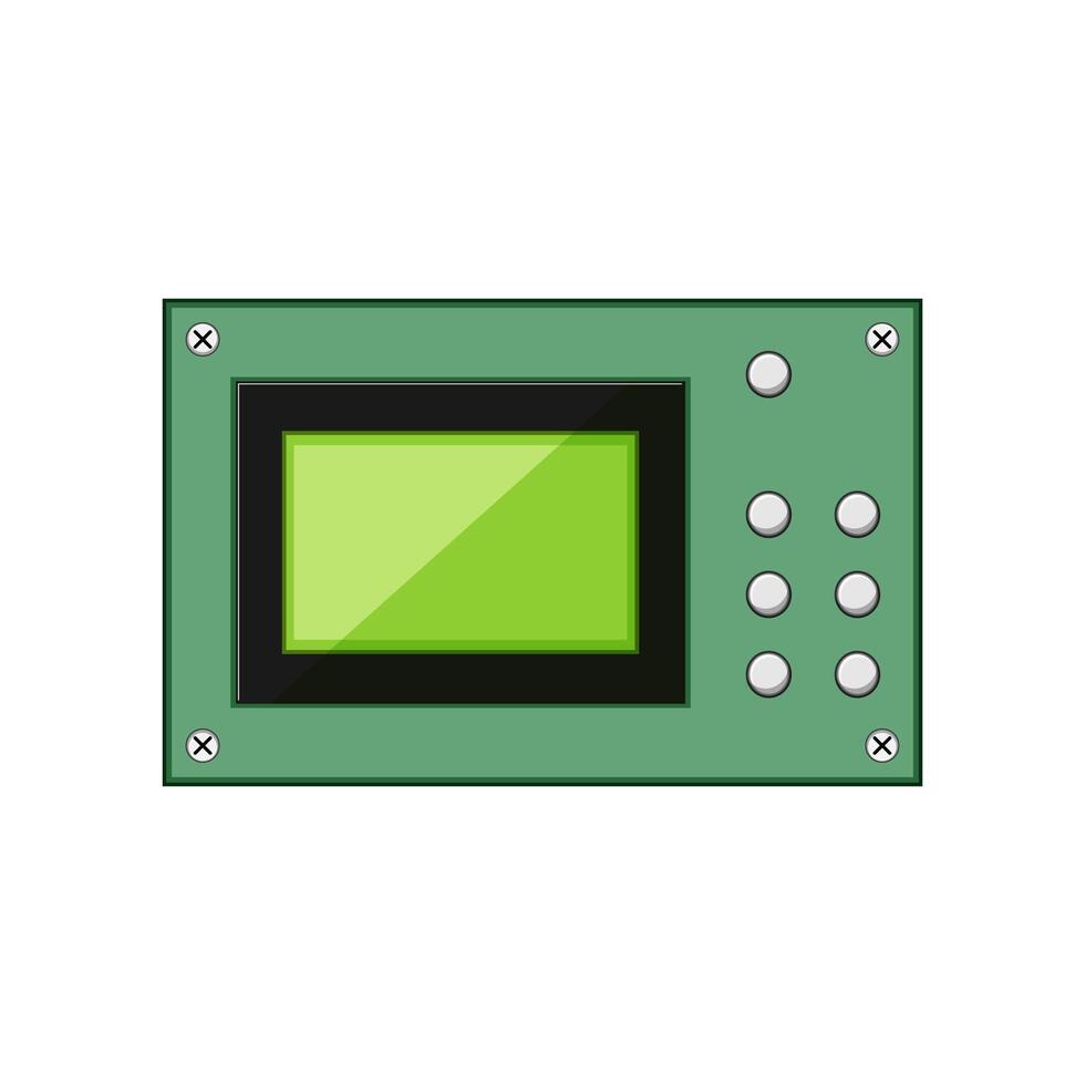display oscillograph cartoon illustration vector