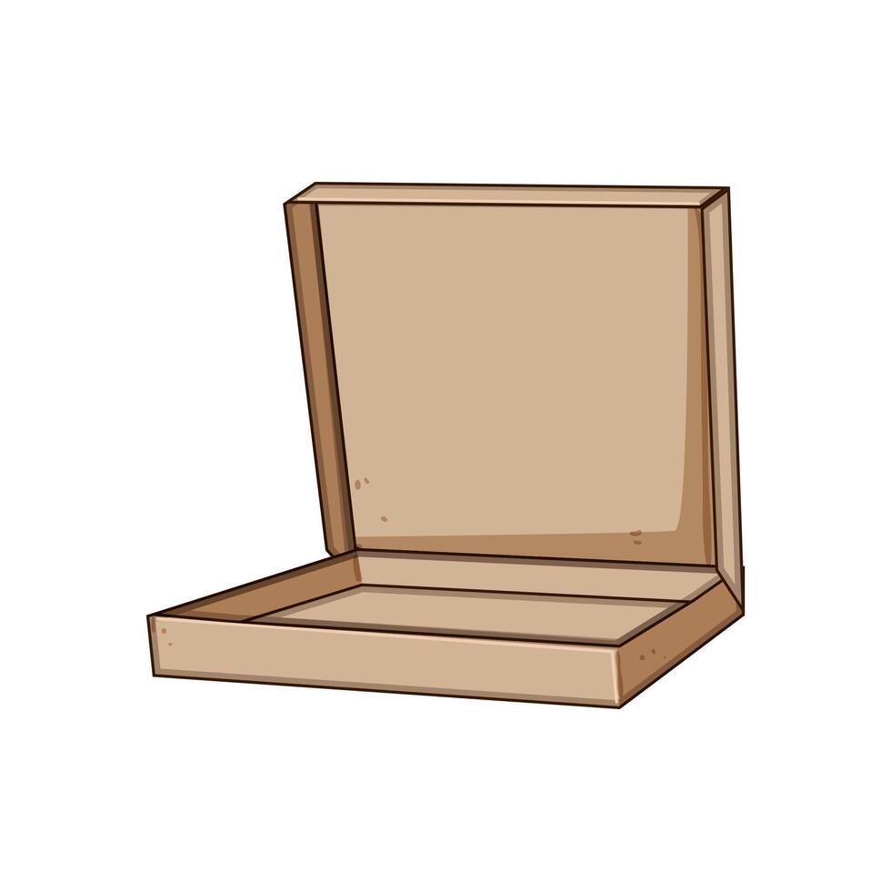 packaging pizza box cartoon illustration vector