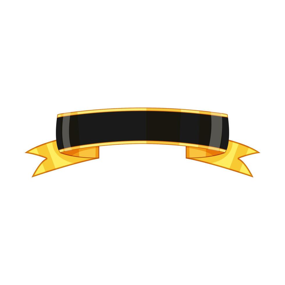 chic ribbon golden luxury cartoon illustration vector